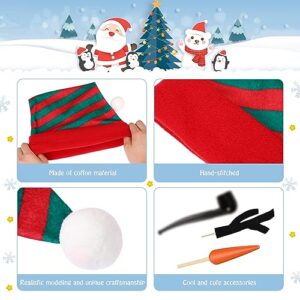 42 Pcs Snowman Decorating Making Kit Christmas Snowman Dress Up Set Winter Holiday Outdoor Kids Toys Xmas Decoration (Cute Style)