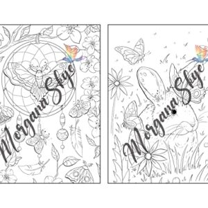 Butterflies Adult Coloring Book: Beautiful Butterfly Designs with Lovely Flowers, Cute Animals and Relaxing Nature Scenes for Stress Relief and Relaxation