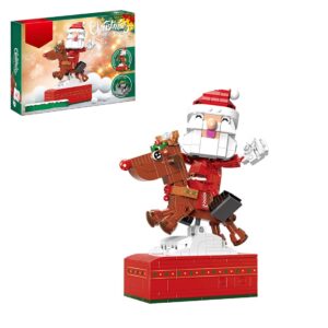 MISINI 18019 Santa Claus Snow Reindeer Music Box Building Kit,442 Pieces MOC Christmas Themed Building Blocks Toys, Creative for Adults and Kids, Compatible with Lego