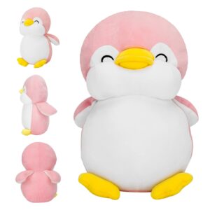 SEENEEY Plushies Penguin Stuffed Animal Toys,Fat Penguin Plush Doll Boy Girl Girlfriend Valentine's Day Gift Cute Pillow (Pink,9.8in)