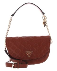 guess la femme flap shoulder bag cognac one size