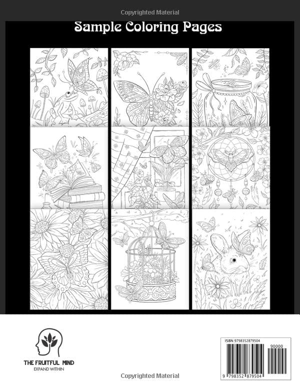 Butterflies Adult Coloring Book: Beautiful Butterfly Designs with Lovely Flowers, Cute Animals and Relaxing Nature Scenes for Stress Relief and Relaxation