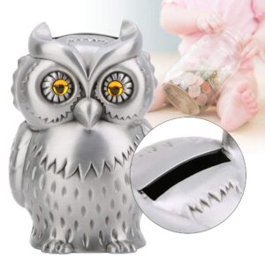 Metal Owl Coin Piggy Bank for Boys Girls Kids Adults, Animal Money Bank Saving Pot Coin Bank Money Box Handwork Crafting Art Home Decoration Owl Gift