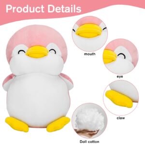 SEENEEY Plushies Penguin Stuffed Animal Toys,Fat Penguin Plush Doll Boy Girl Girlfriend Valentine's Day Gift Cute Pillow (Pink,11.8in)