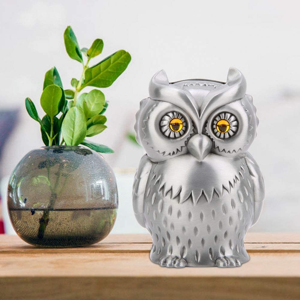 Metal Owl Coin Piggy Bank for Boys Girls Kids Adults, Animal Money Bank Saving Pot Coin Bank Money Box Handwork Crafting Art Home Decoration Owl Gift