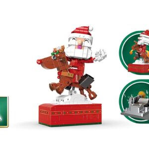 MISINI 18019 Santa Claus Snow Reindeer Music Box Building Kit,442 Pieces MOC Christmas Themed Building Blocks Toys, Creative for Adults and Kids, Compatible with Lego