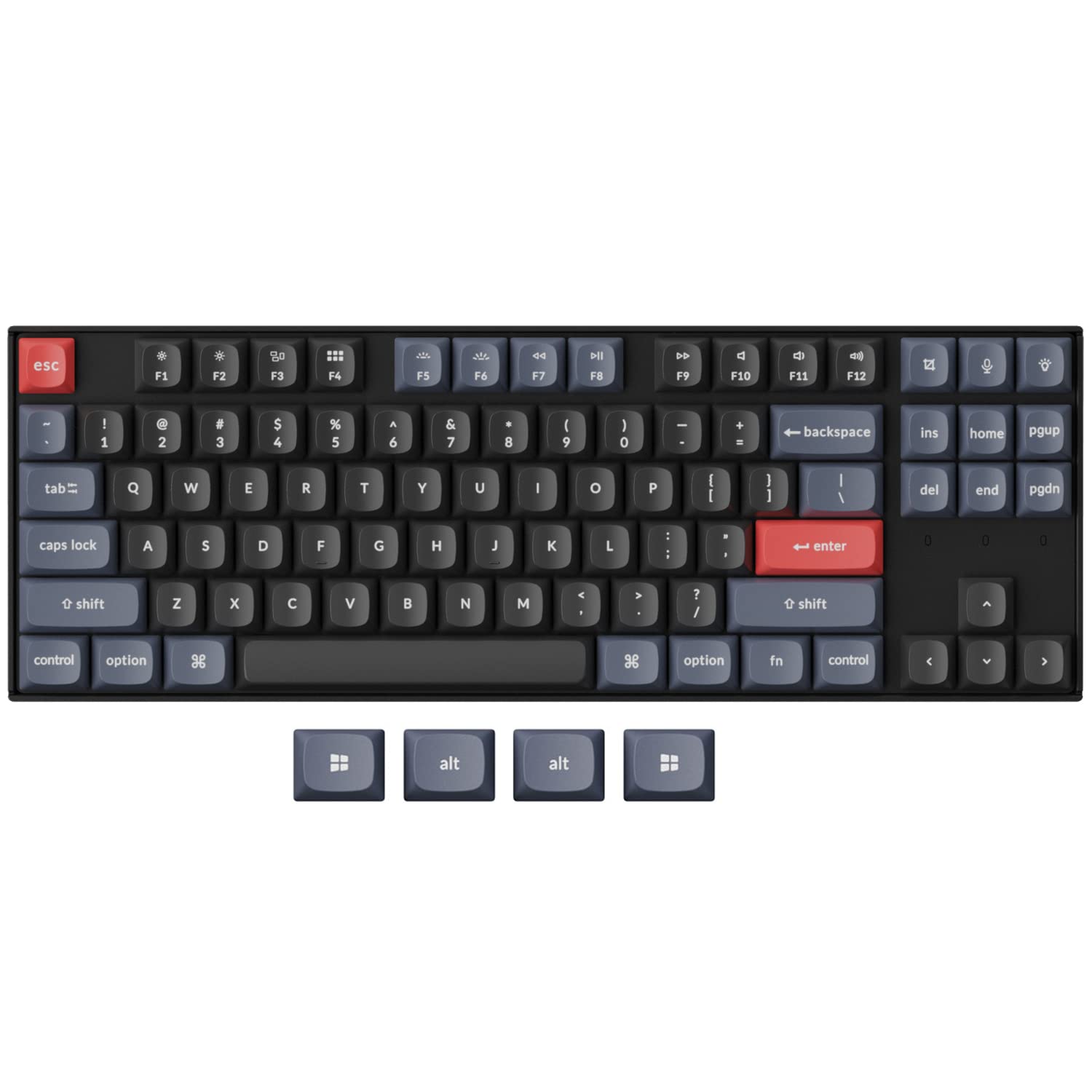 Keychron K8 Pro QMK/VIA Wireless Mechanical Keyboard, Hot-Swappable TKL Custom Programmable Macro Wired Keyboard with Gateron G Pro Brown Switch, RGB Backlit, PBT Keycaps for Mac Windows Linux