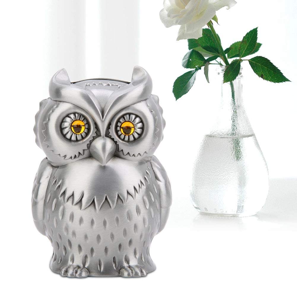 Metal Owl Coin Piggy Bank for Boys Girls Kids Adults, Animal Money Bank Saving Pot Coin Bank Money Box Handwork Crafting Art Home Decoration Owl Gift