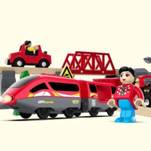 Train Track Accessories Remote Control Train, Battery Operated Locomotive Train Toy for Toddlers Train Set, Powerful Engine Train Vehicle Fits All Major Brands Railway System (Battery Not Included)