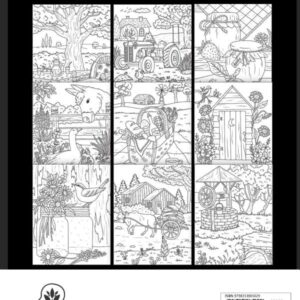 Farmhouse Coloring Book: Easy Countryside Designs with Cute Farm Animals, Beautiful Flowers and Relaxing Landscapes for Stress Relief and Relaxation