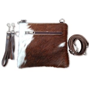 cowhide purse crossbody handbag clutch tricolor brown cow hide hair on calf hide leather fur | women cowhide crossbody purse bag