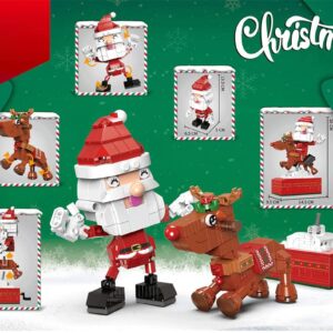 MISINI 18019 Santa Claus Snow Reindeer Music Box Building Kit,442 Pieces MOC Christmas Themed Building Blocks Toys, Creative for Adults and Kids, Compatible with Lego