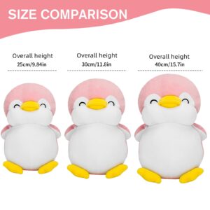 SEENEEY Plushies Penguin Stuffed Animal Toys,Fat Penguin Plush Doll Boy Girl Girlfriend Valentine's Day Gift Cute Pillow (Pink,9.8in)