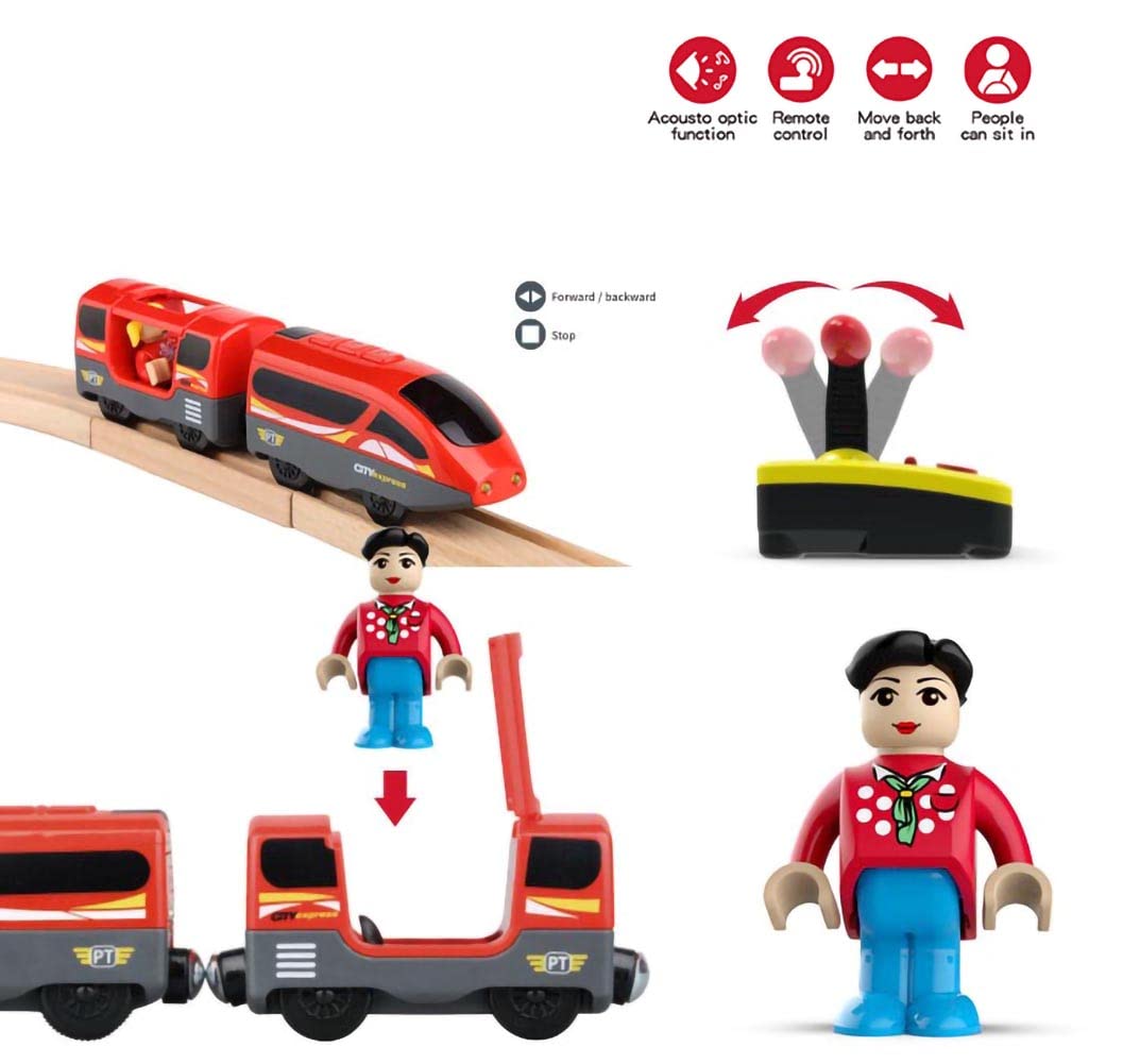 Train Track Accessories Remote Control Train, Battery Operated Locomotive Train Toy for Toddlers Train Set, Powerful Engine Train Vehicle Fits All Major Brands Railway System (Battery Not Included)