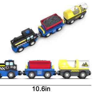 Train Accessories Battery Operated Locomotive Train, Engineering Train Fits All Train Set for Toddlers, Engine Powerful Train Toys for Wooden Railway System, Train for Kids