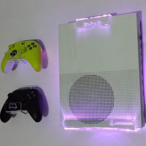 WALL MOUNT FOR XBOX ONE WITH MULTICOLOR LED LIGHTING KIT + 2 CONTROL MOUNT (one S or X)