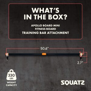 SQUATZ Resistance Bar For Apollo Board - Adjustable and Detachable Resistance Rod for Full Body Workout, Easy to Use and Disassemble, Heavy Duty, Use with Apollo Fitness Board