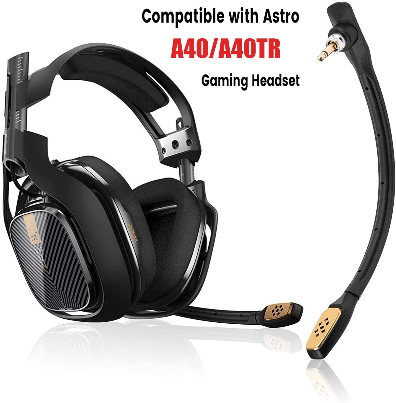 A40 Microphone Replacement for Logitech ASTRO A40/A40 TR Gaming Headset Microphone for PS5,PS4,Xbox One,Xbox Series X/S,PC,Mac,Phone,Detachable 3.5mm Noise Cancelling Headset Microphone Accessory