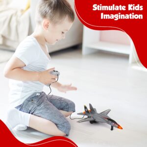 Playkidiz Wired Remote Control Plane, with Lights & Sounds Navy Star Airplane Toy with 43" Wire, Ages 3+, Perfect for Toddlers