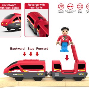 Train Track Accessories Remote Control Train, Battery Operated Locomotive Train Toy for Toddlers Train Set, Powerful Engine Train Vehicle Fits All Major Brands Railway System (Battery Not Included)