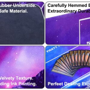 Biouai Playmat for MTG Magic The Gathering - Stitched Play Mat with Tube Case for MTG Card Game Playing(Starry Zones)