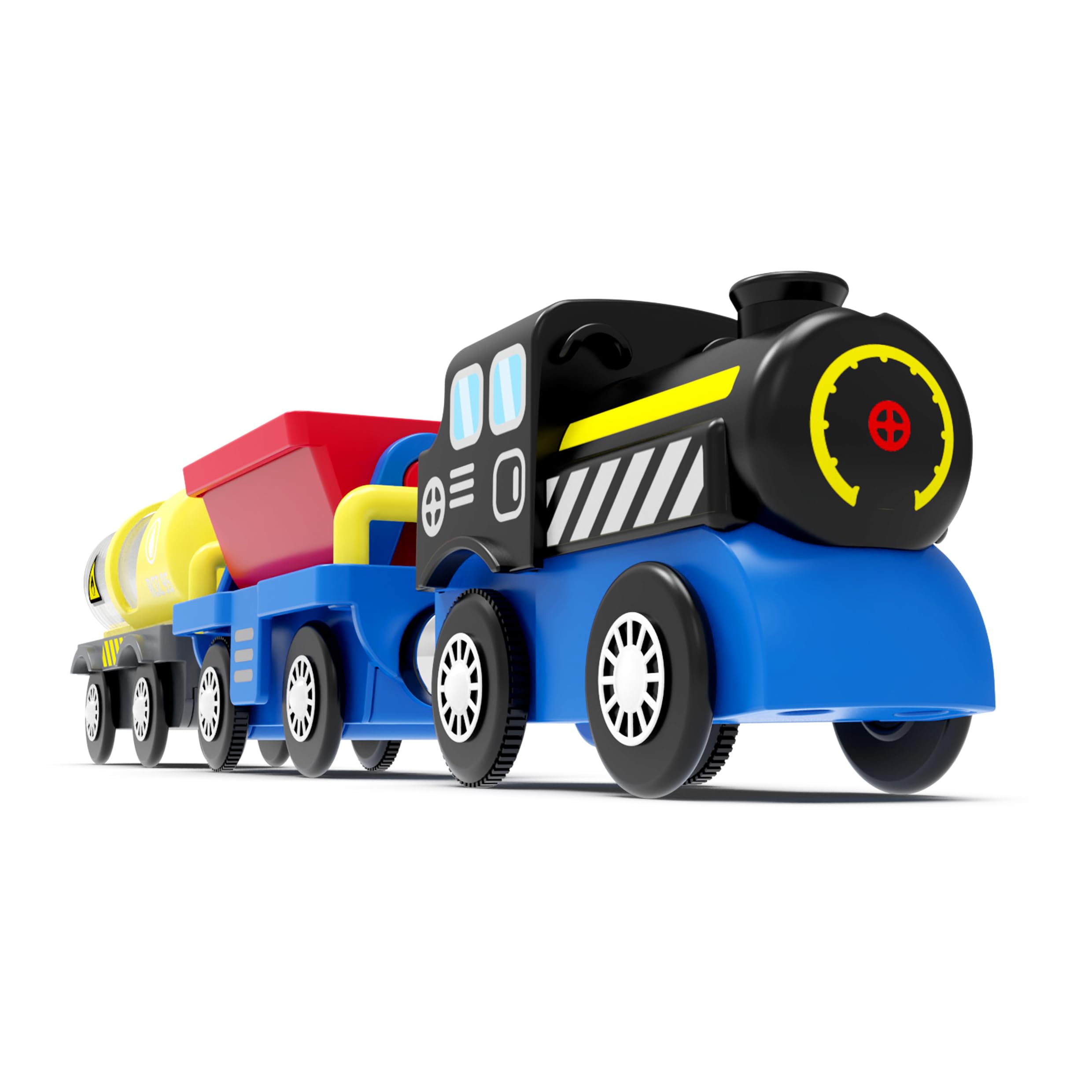 Train Accessories Battery Operated Locomotive Train, Engineering Train Fits All Train Set for Toddlers, Engine Powerful Train Toys for Wooden Railway System, Train for Kids