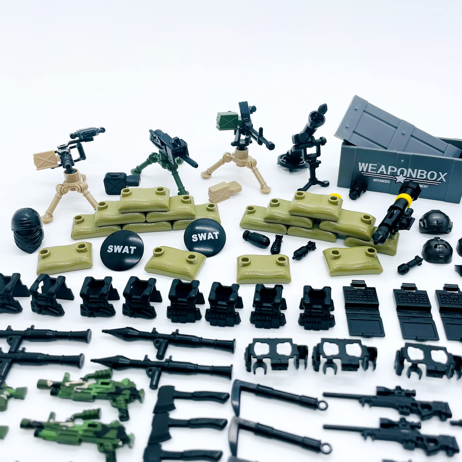 Weapons Pack Military Army WW2 Toys for Mini Soldier Figures Machine Guns Set for Boys Battle Building Blocks Bricks Tight fit Major Brand