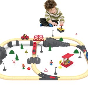 Train Track Accessories Remote Control Train, Battery Operated Locomotive Train Toy for Toddlers Train Set, Powerful Engine Train Vehicle Fits All Major Brands Railway System (Battery Not Included)