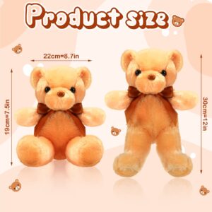 HyDren 6 Pcs Bears Bulk Stuffed Animal Small Bears Baby Shower Bears Plush Toys Employee Appreciation Easter Graduation Gifts(Brown, Short Plush)