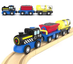 train accessories battery operated locomotive train, engineering train fits all train set for toddlers, engine powerful train toys for wooden railway system, train for kids