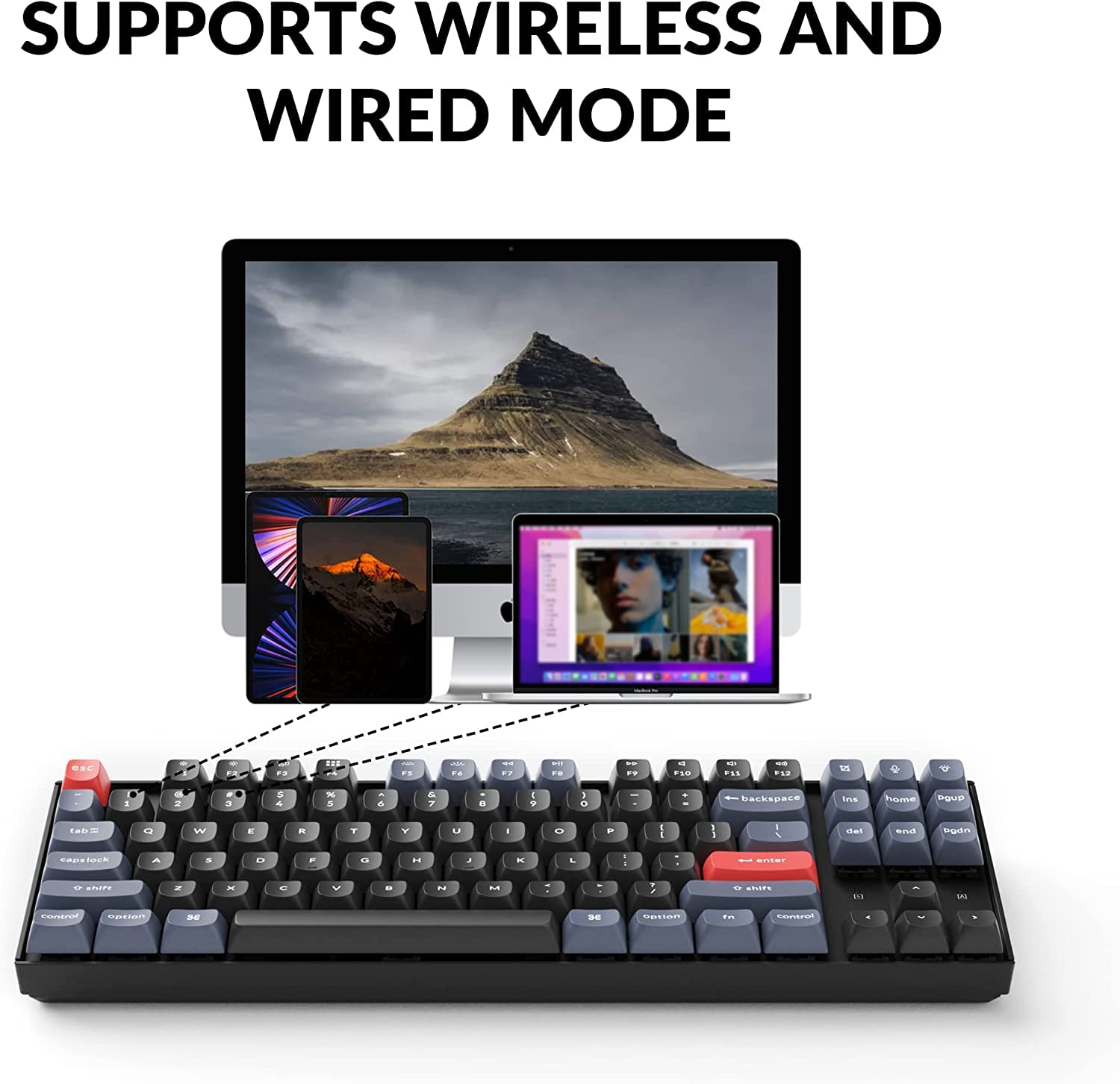 Keychron K8 Pro QMK/VIA Wireless Mechanical Keyboard, Hot-Swappable TKL Custom Programmable Macro Wired Keyboard with Gateron G Pro Brown Switch, RGB Backlit, PBT Keycaps for Mac Windows Linux