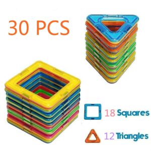 Jdfhiusj toys 30Pcs Magnetic Building Blocks Set, Magnets for Kids Learning Toys 3D Building Magnetic Blocks for 3 Years Old Children Gift（CLP-015）