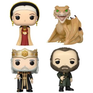 Funko POP! TV: House of The Dragon- Syrax Rhaenyra Targaryen Viserys Targaryen and Otto Hightower