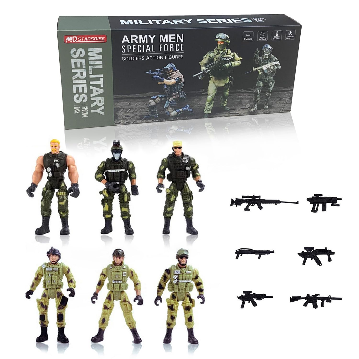 Army Men Action Figures, Soldiers Toys for Boys,Army Toy for Boys 8-14 Military Playset Toys for Boys Ages 4-7 SWAT Team Boys Toy, for Boys Age 3+ with Weapon