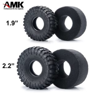 4pcs RC Crawler Tyre 1.9inch Rubber Tyres with Foam Inserts 52x120mm for 1/10 RC Crawler Car A-xial Wraith 90018 90048 RR10 SCX10 D90 T-raxxas TRX4 Wheel Tires