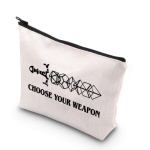 bdpwss choose your weapon d&d gamer makeup bag dragons d20 rpg gaming gift dungeons tabletop role playing gamer gift (choose your dice)