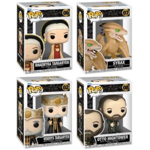 Funko POP! TV: House of The Dragon- Syrax Rhaenyra Targaryen Viserys Targaryen and Otto Hightower