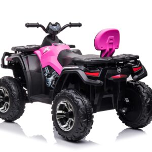 Kids ATV,TAMCO ride on atv 24V 4MD Battery Powered Electric Vehicle w/LED Lights,EVA tire, High & Low Speed, Horn, rechargeable electric Ride on Car for Boys & Girls Gift, Ride on ATV (Pink)