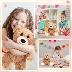 HyDren 6 Pcs Bears Bulk Stuffed Animal Small Bears Baby Shower Bears Plush Toys Employee Appreciation Easter Graduation Gifts(Light Brown, Long Plush)