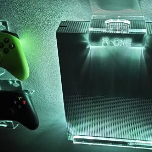 WALL MOUNT FOR XBOX ONE WITH MULTICOLOR LED LIGHTING KIT + 2 CONTROL MOUNT (one S or X)