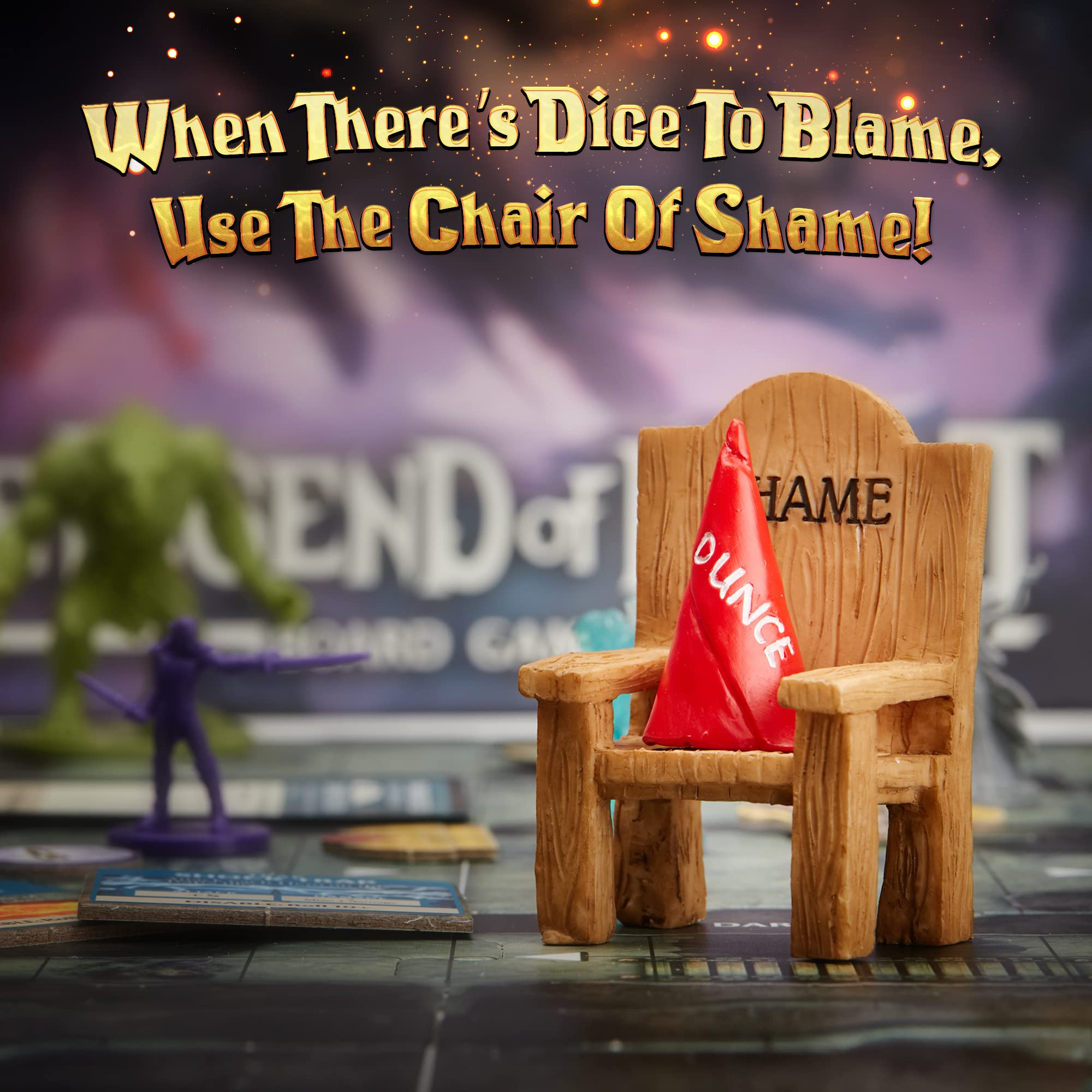 DND Dice Jail | Chair of Shame & Dunce Hat | Free Mystery Die | Great Accessories or Gift for Game Masters & Players in Your Party | Compatible with Dungeons & Dragons Tables | Fits Die Size D4-D20