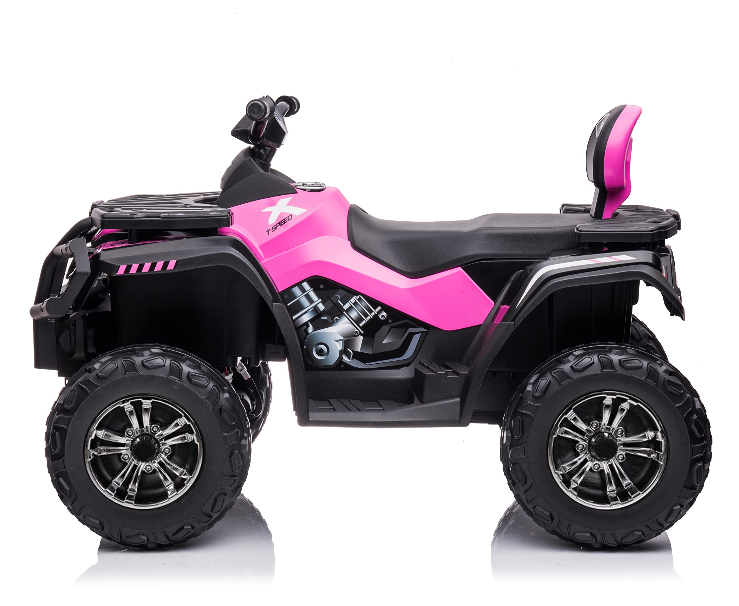 Kids ATV,TAMCO ride on atv 24V 4MD Battery Powered Electric Vehicle w/LED Lights,EVA tire, High & Low Speed, Horn, rechargeable electric Ride on Car for Boys & Girls Gift, Ride on ATV (Pink)