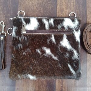 Cowhide Purse Crossbody Handbag Clutch Tricolor Brown Cow Hide Hair on Calf Hide Leather Fur | Women Cowhide Crossbody Purse Bag