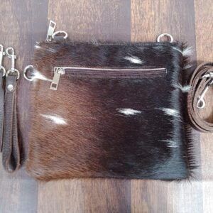 Cowhide Purse Crossbody Handbag Clutch Tricolor Brown Cow Hide Hair on Calf Hide Leather Fur | Women Cowhide Crossbody Purse Bag