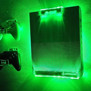 WALL MOUNT FOR XBOX ONE WITH MULTICOLOR LED LIGHTING KIT + 2 CONTROL MOUNT (one S or X)