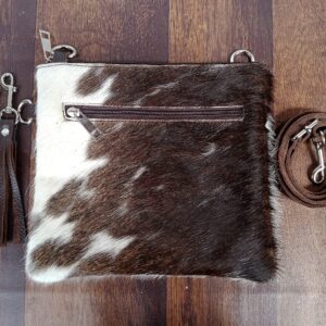 Cowhide Purse Crossbody Handbag Clutch Tricolor Brown Cow Hide Hair on Calf Hide Leather Fur | Women Cowhide Crossbody Purse Bag