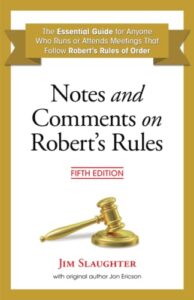 notes and comments on robert's rules, fifth edition