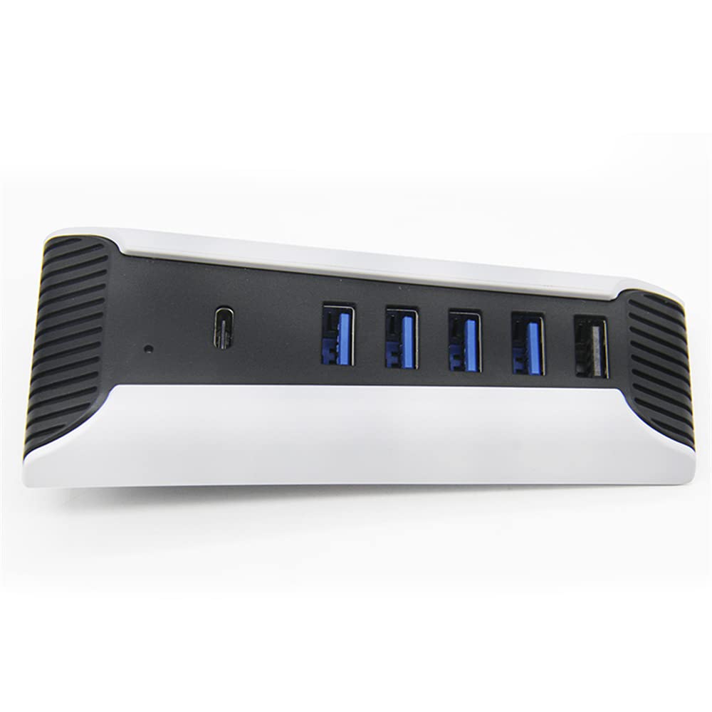 PS5 USB Hub 5 Ports USB Extender, USB High Speed Expansion Hub Charger USB Extender Compatible with Playstation 5 Game Console Accessories PS5 Converter Fast Transmission Multi-port Hub Distributor