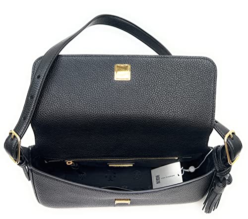 Tory Burch Emerson Flap Shoulder Bag (Black)