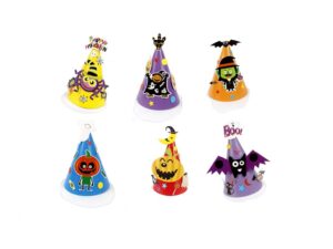 halloween party hat assorted 6 count diy art craft for kids (a)